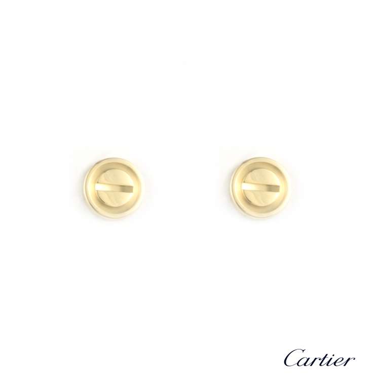 cartier 18k yellow gold love stud earrings